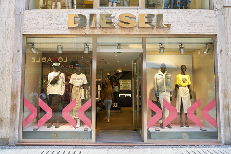 VERONA, ITALY - CIRCA MAY, 2019: storefront of Diesel store in Verona.のeditorial素材