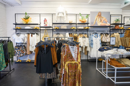 VERONA, ITALY - CIRCA MAY, 2019: interior shot of OVS store in Verona.のeditorial素材