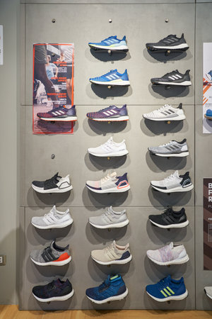 VERONA, ITALY - CIRCA MAY, 2019: interior shot of Adidas store in Verona.のeditorial素材