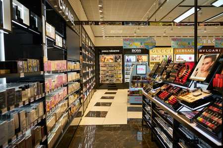 VENICE, ITALY - CIRCA MAY, 2019: interior shot of Venice Marco Polo Airport.のeditorial素材