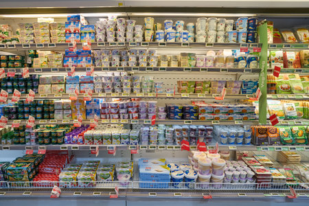 VERONA, ITALY - CIRCA MAY, 2019: interior shot of Pam supermarket in Verona.のeditorial素材