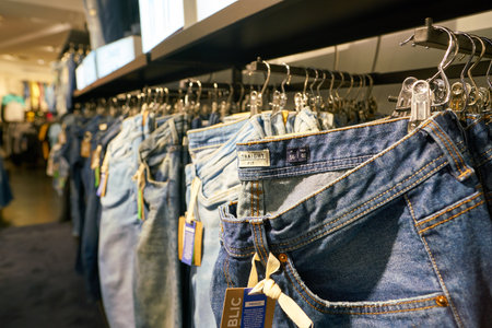 VERONA, ITALY - CIRCA MAY, 2019: interior shot of OVS store in Verona.のeditorial素材