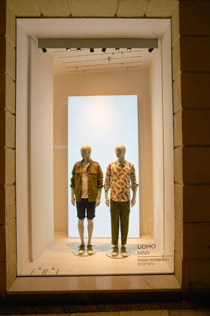 VERONA, ITALY - CIRCA MAY, 2019: display window of United Colors of Benetton shop in Verona.