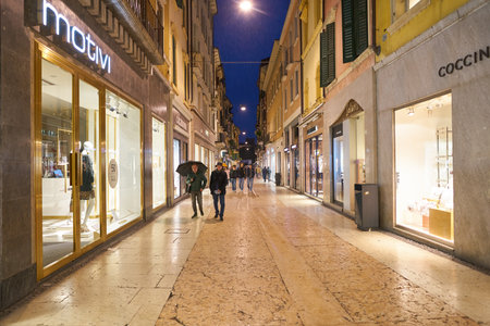 VERONA, ITALY - CIRCA MAY, 2019: a view of a street located in Verona, Italyのeditorial素材