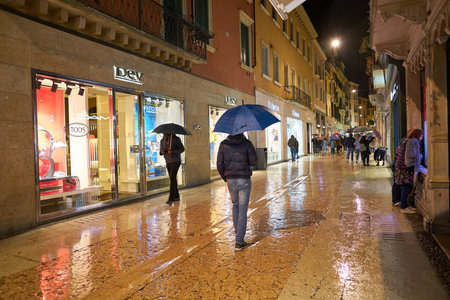 VERONA, ITALY - CIRCA MAY, 2019: a view of a street located in Verona, Italyのeditorial素材