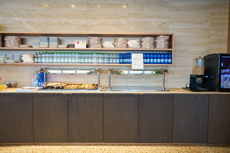 VENICE, ITALY - CIRCA MAY, 2019: interior shot of Marco Polo Club Lounge in Venice.のeditorial素材