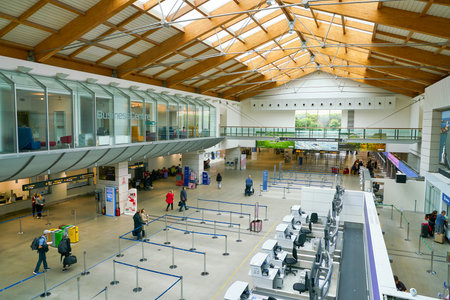 VENICE, ITALY - CIRCA MAY, 2019: check-in area at Venice Marco Polo Airport.のeditorial素材
