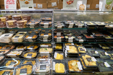 VERONA, ITALY - CIRCA MAY, 2019: interior shot of Pam supermarket in Verona.のeditorial素材
