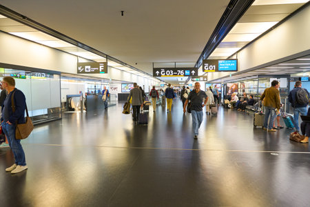 VIENNA, AUSTRIA - CIRCA MAY, 2019: interior shot of Vienna International Airport.