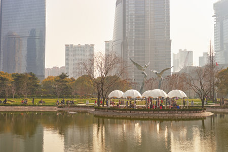 SHANGHAI, CHINA - CIRCA FEBRUARY, 2013: urban landscape of Shanghai in the daytime..のeditorial素材