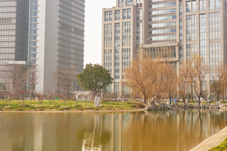 SHANGHAI, CHINA - CIRCA FEBRUARY, 2013: urban landscape of Shanghai in the daytime..のeditorial素材