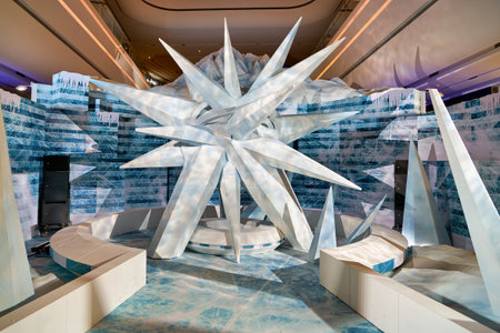 SHENZHEN, CHINA - APRIL 21, 2019: photo zone at Sony Expo 2019 in UpperHills shopping mall.のeditorial素材