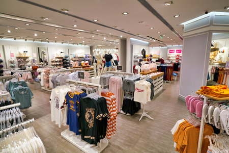 SHENZHEN, CHINA - CIRCA APRIL, 2019: interior shot of 6ixty 8ight shop at a shopping mall in...