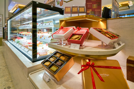 SHENZHEN, CHINA - CIRCA APRIL, 2019: Mvuke Tokyo products on display at MixC Shenzhen Bay shopping mall.のeditorial素材
