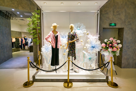 SHENZHEN, CHINA - CIRCA APRIL, 2019: mannequins on display at a shopping mall in Shenzhen.