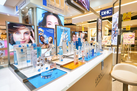 SHENZHEN, CHINA - CIRCA APRIL, 2019: La Roche-Posay Laboratoire Dermatologique products on display...