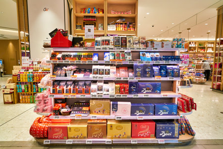 SHENZHEN, CHINA - CIRCA APRIL, 2019: interior shot of Ole' supermarket in MixC Shenzhen Bay.