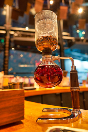 SHENZHEN, CHINA - CIRCA APRIL, 2019: hot tea prepared at Starbucks Coffee in Shenzhen. Starbucks...