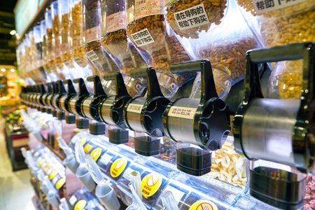 SHENZHEN, CHINA - CIRCA APRIL, 2019: interior shot of JUSCO store in Shenzhen.のeditorial素材