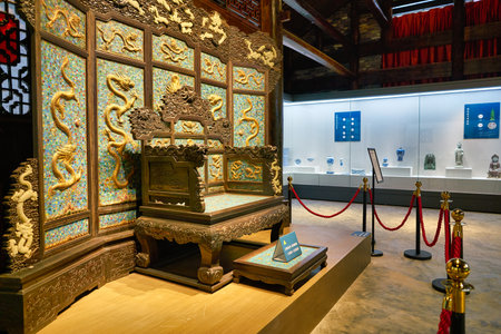 SHENZHEN, CHINA - CIRCA APRIL, 2019: interior shot of a building in Gankeng Hakka Town in Shenzhen. Gankeng Hakka Town is a tourist attraction by OCT Group.のeditorial素材