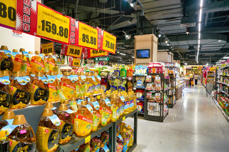 SHENZHEN, CHINA - CIRCA APRIL, 2019: interior shot of JUSCO store in Shenzhen.のeditorial素材