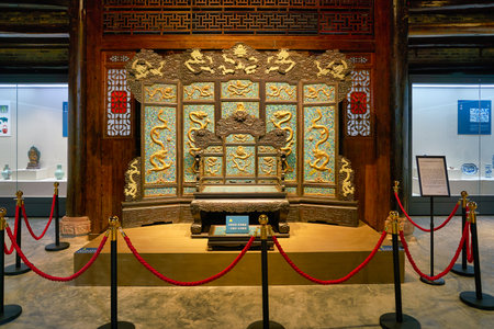 SHENZHEN, CHINA - CIRCA APRIL, 2019: interior shot of a building in Gankeng Hakka Town in Shenzhen. Gankeng Hakka Town is a tourist attraction by OCT Group.のeditorial素材