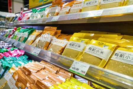 SHENZHEN, CHINA - CIRCA APRIL, 2019: cereals on display at JUSCO store in Shenzhen.のeditorial素材