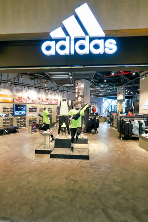 SHENZHEN, CHINA - CIRCA APRIL, 2019: entrance Adidas store in Shenzhen.のeditorial素材