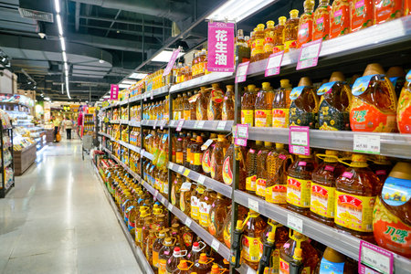 SHENZHEN, CHINA - CIRCA APRIL, 2019: interior shot of JUSCO store in Shenzhen.のeditorial素材