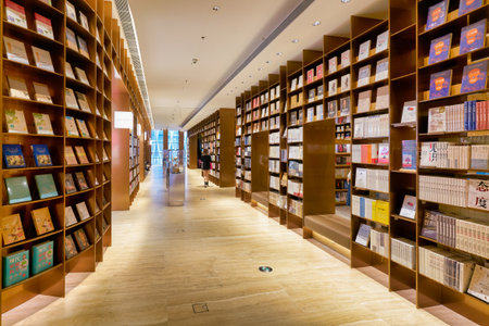 SHENZHEN, CHINA - APRIL 15, 2019: interior shot of YAN BookStore at the MixC Shenzhen Bay shopping...