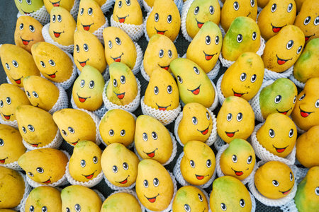 SHENZHEN, CHINA - CIRCA APRIL, 2019: mangos on display at Walmart store in Shenzhen, China.のeditorial素材