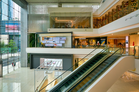 SHENZHEN, CHINA - APRIL 15, 2019: interior shot of MixC Shenzhen Bay shopping mall.のeditorial素材