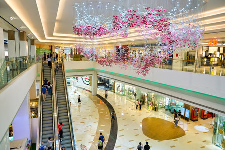 SHENZHEN, CHINA - CIRCA APRIL, 2019: interior shot of a shopping mall in Shenzhenのeditorial素材