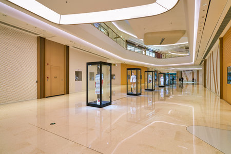 SHENZHEN, CHINA - APRIL 15, 2019: interior shot of MixC Shenzhen Bay shopping mall.