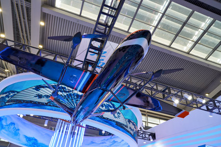 SHENZHEN, CHINA - CIRCA NOVEMBER, 2019: unmanned aerial vehicle on display at China Hi-Tech Fair...