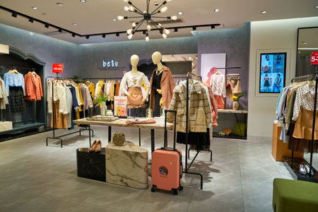 SHENZHEN, CHINA - CIRCA NOVEMBER, 2019: interior shot of betu store at Wongtee Plaza shopping mall...