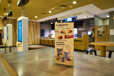 BERLIN, GERMANY - CIRCA SEPTEMBER, 2019: inside of McDonald's restaurant in Berlin.のeditorial素材