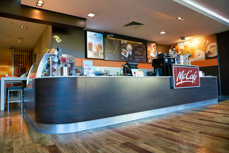 BERLIN, GERMANY - CIRCA SEPTEMBER, 2019: McCafe at a McDonald's store place in Berlin.