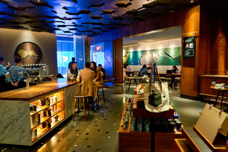SHENZHEN, CHINA - CIRCA JANUARY  2019: interior shot of Starbucks in Shenzhen.のeditorial素材