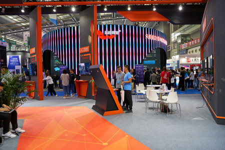 SHENZHEN, CHINA - CIRCA NOVEMBER, 2019: interior shot of China Hi-Tech Fair 2019 at Shenzhen...