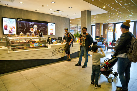 BERLIN, GERMANY - CIRCA SEPTEMBER, 2019: McCafe at a McDonald's store place in Berlin.