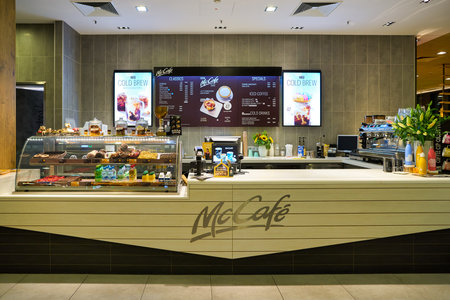 BERLIN, GERMANY - CIRCA SEPTEMBER, 2019: McCafe at a McDonald's store place in Berlin.