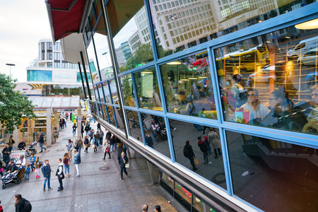 BERLIN, GERMANY - CIRCA SEPTEMBER, 2019: exterior of McDonald's restaurant in Berlin.