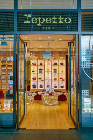 SINGAPORE - CIRCA APRIL, 2019: entrance to Repetto store in The Shoppes at Marina Bay Sands.のeditorial素材