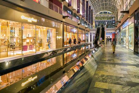 SINGAPORE - CIRCA APRIL, 2019: interior shot of the Shoppes at Marina Bay Sands.