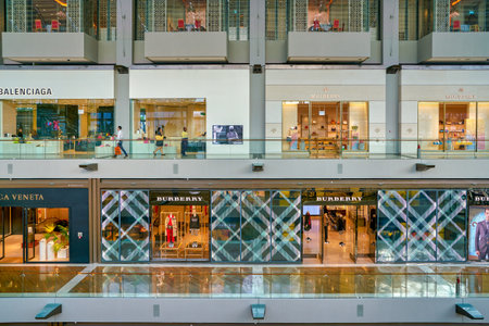 SINGAPORE - CIRCA APRIL, 2019: interior shot of the Shoppes at Marina Bay Sands.のeditorial素材