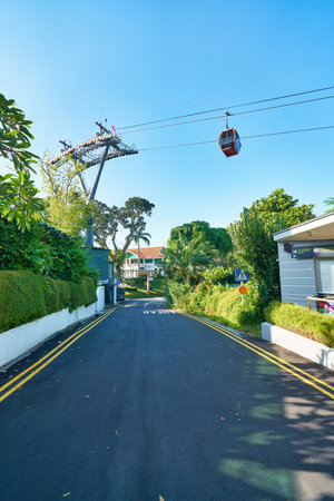 SINGAPORE - CIRCA APRIL, 2019: view of a street located in Singapore.のeditorial素材