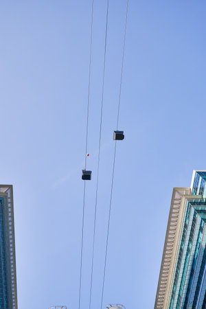 SINGAPORE - CIRCA APRIL, 2019: view of cable car system in Singapore.