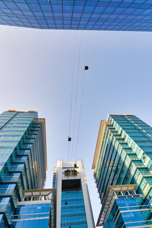 SINGAPORE - CIRCA APRIL, 2019: view of cable car system in Singapore.