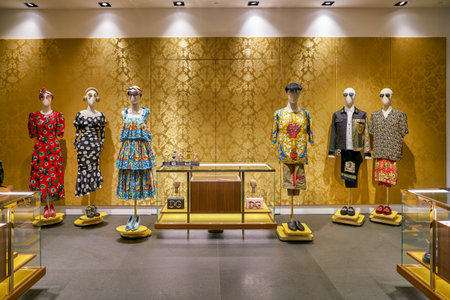 SINGAPORE - CIRCA APRIL, 2019: interior shot of Dolce & Gabbana store in the Shoppes at Marina Bay Sands.のeditorial素材